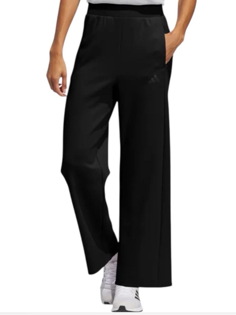 Adidas Wide-Leg Track Pants Womens XL Black athletic athleisure